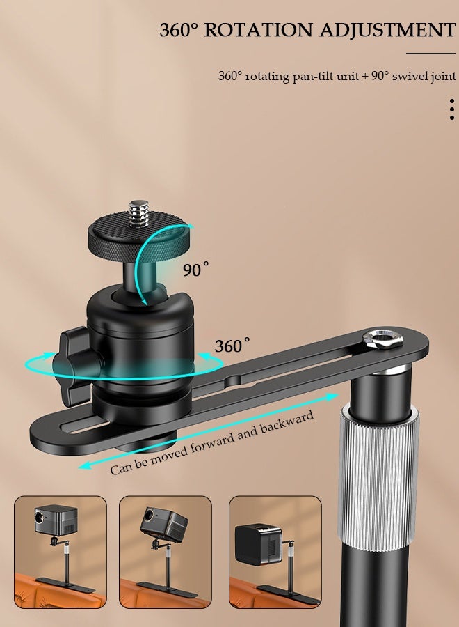 DUNISO Projector Stand Universal,Bed Sofa Projector Stand, Height Adjustable Projector Mount Base, 360° Rotation, Universal Bedside Projector Bracket Holder, for Desktop, Bedside Table, Bed, Home Office - Image 5