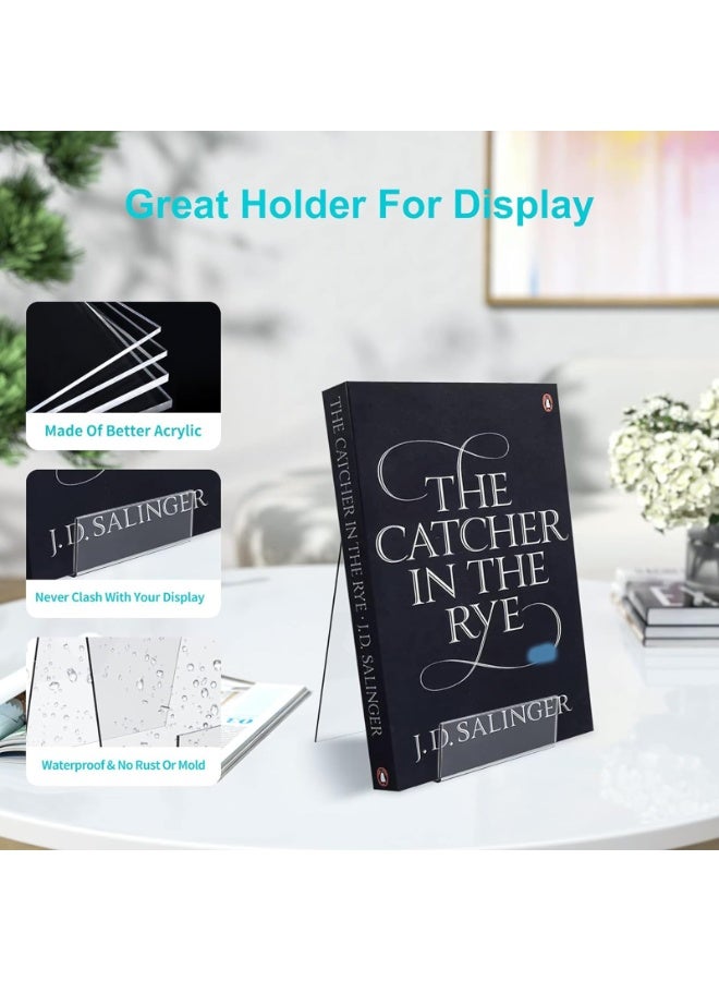 موثوقية التنبؤ Acrylic Book Stand, 4 Inch Clear Acrylic Display Easel, Transparent Display Stand Holder, Tablet Holder for Displaying Books, Magazine, Plate, Pictures, Artworks - Image 4