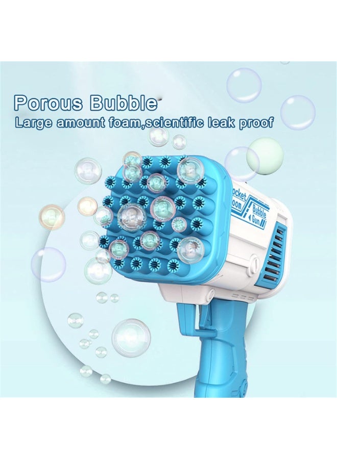 Bubble Gun, Bubble Machine for Kids, 32 Hole Rocket Boom Bubble Guns for Toddlers, Bubble Blower with Colorful Lights Birthday Party Favors Gift, Bubble Blaster Summer Outdoor Activity Children's Toys - Image 3