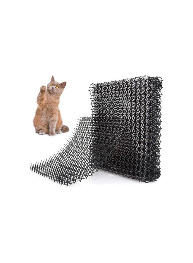 Cat Repellent Outdoor, Cat Scat Mat (Set of 10) 16 X 13 Inch Square, Cat Deterrent Mat with 1 inch Plastic Spikes, Cat Spike Mat, Cat Scratch Deterrent 13ft Coverage, Cat Deterrent Indoor  Outdoor