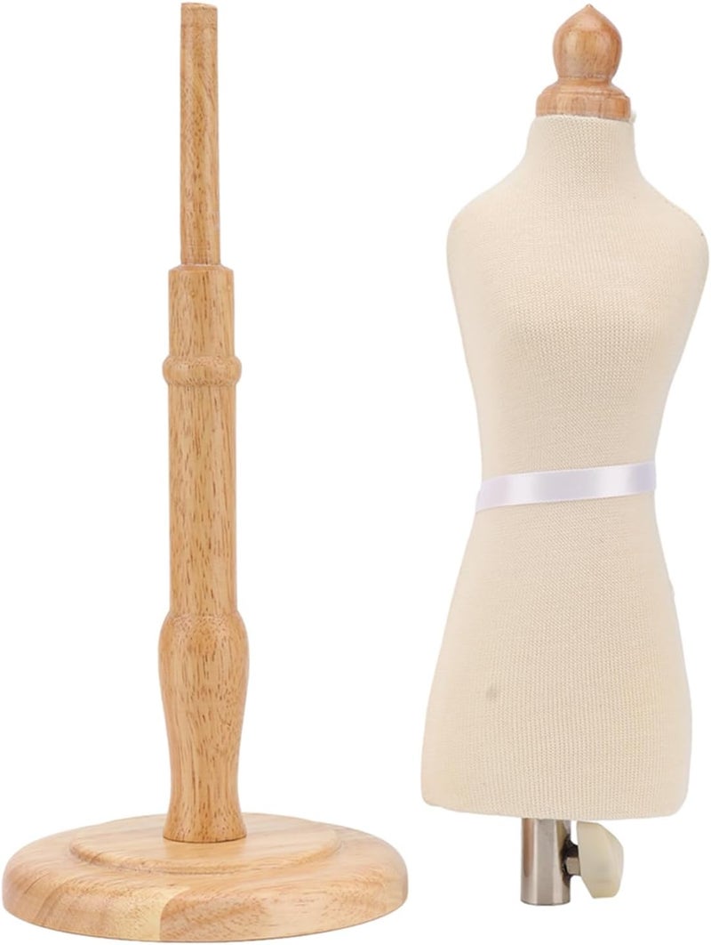 HEEPDD Mini Beech Wood Doll Dress Form, Wooden Mannequin for Sewing Crafting and Clothing Display for Dolls Daily Necessities - Image 5