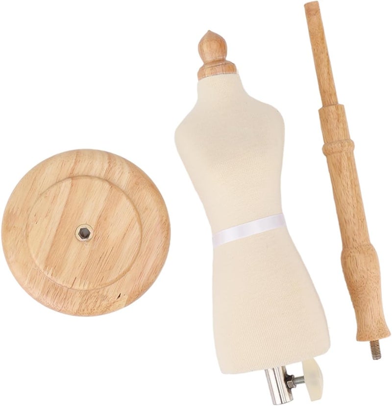 HEEPDD Mini Beech Wood Doll Dress Form, Wooden Mannequin for Sewing Crafting and Clothing Display for Dolls Daily Necessities - Image 2