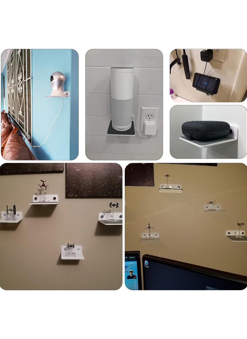 Laravel - High-Quality Strong Speaker Stand for Bluetooth Speaker, Webcam, Cell Phones, Display Shelf Acrylic Floating Speaker Shelf (White) - Image 1
