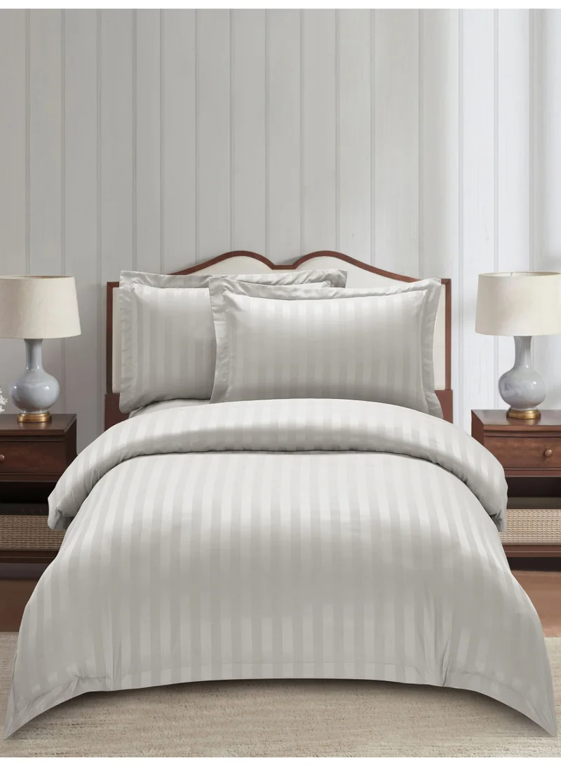 دوناتيلا Striped Comforter Set, Single Size (170x230 cm), 5-Piece Hotel Bedding with 350 GSM Filling – Comforter, Comforter Cover, Fitted Sheet, Pillowshams.