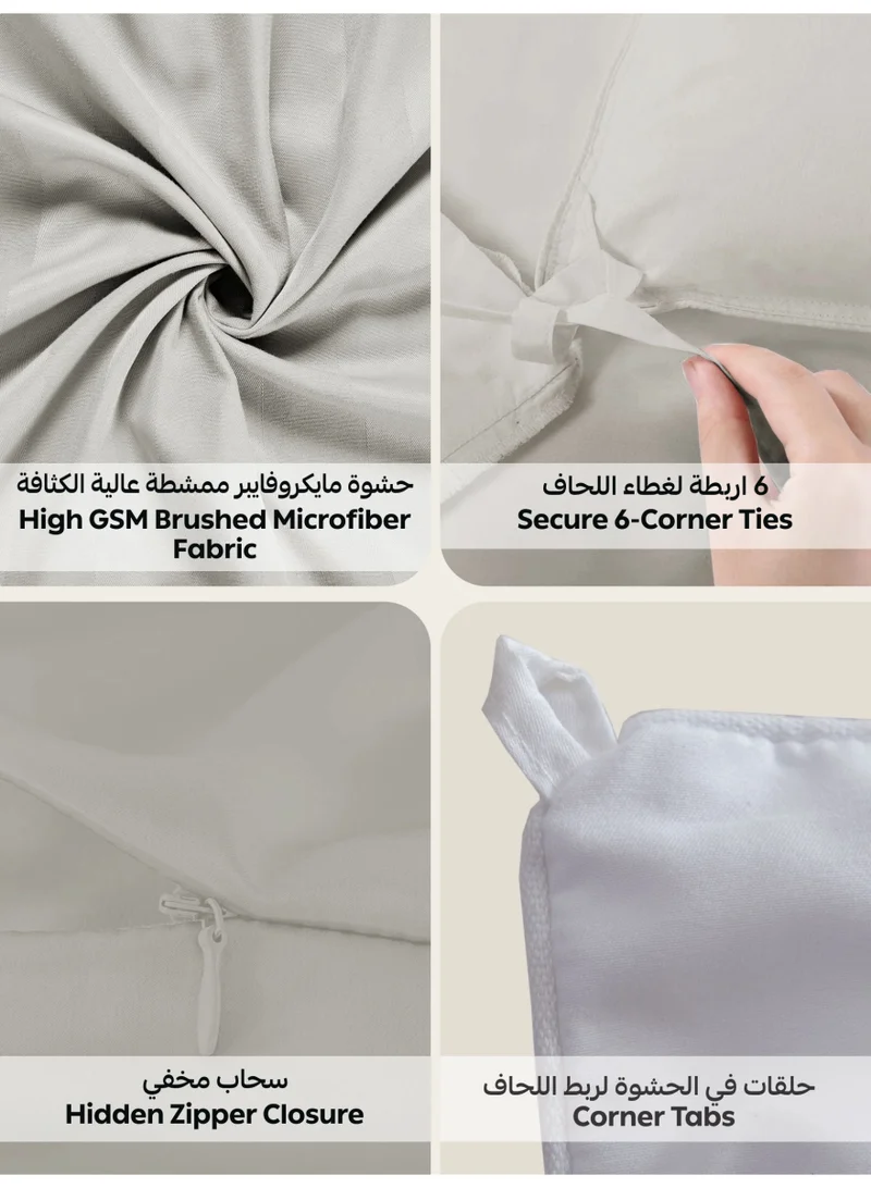 Donetella Striped Comforter Set, Single Size Fits 140x200 cm, 5-Piece Hotel Bedding with 350 GSM Filling – Comforter, Comforter Cover, Fitted Sheet, Pillowshams.