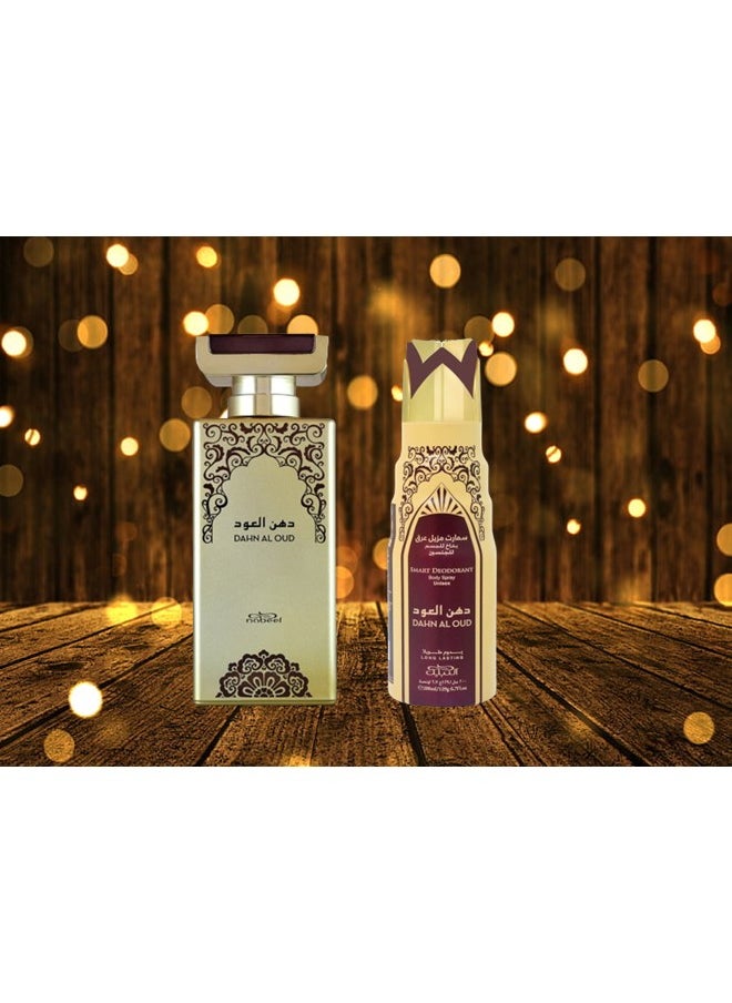 نبيل مجموعة هدايا دهن العود تحتوي على عطر بخاخ 100 مل ومزيل عرق 200 مل  - Image 3