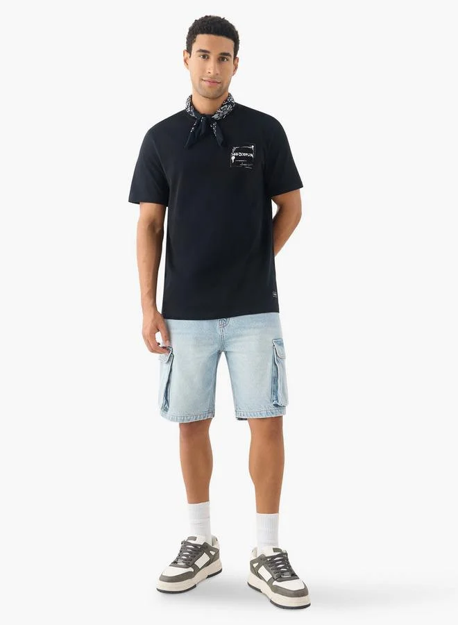 لي كوبر تي شيرت لي كوبر مطبوع بياقة دائرية وأكمام قصيرة