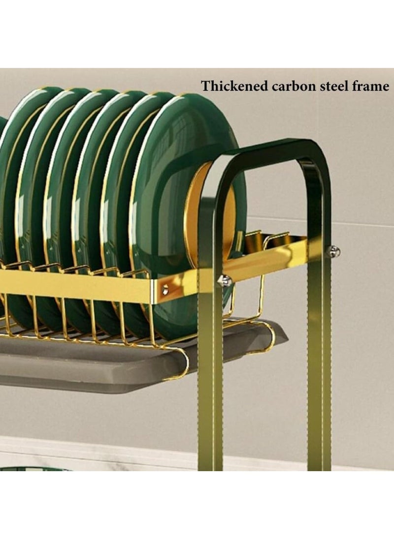 Huitich Kitchen Carbon Steel Drain Bowl and Dish Rack Storage Rack with Chopsticks and Chopping Board  - Image 3