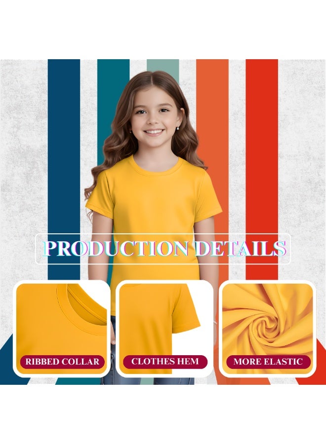 PRINTSHOP4ME Pack Of 5 Girls T-Shirts – Soft Cotton Round Neck Short Sleeve Tees For Daily Wear – Comfortable Fit For School,Daily Use,Outdoor Play, Weekend Trips And Travel - Image 5