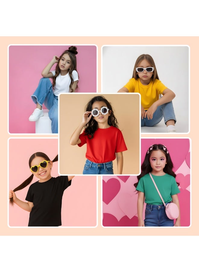 PRINTSHOP4ME Pack Of 5 Girls T-Shirts – Soft Cotton Round Neck Short Sleeve Tees For Daily Wear – Comfortable Fit For School,Daily Use,Outdoor Play, Weekend Trips And Travel - Image 2