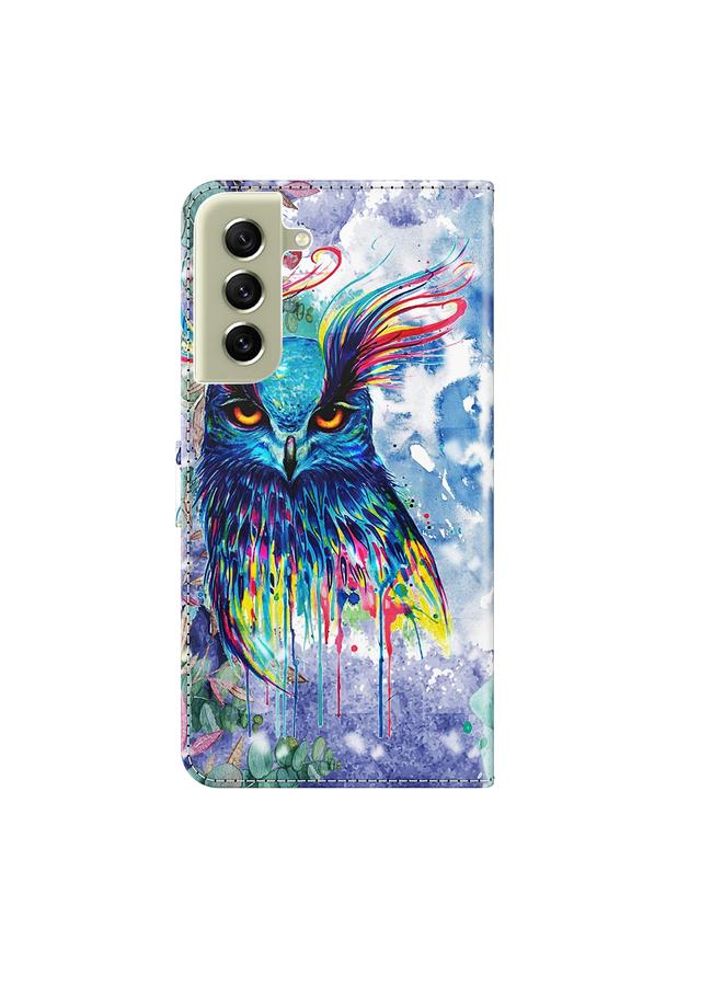 S-TOP Case For Samsung Galaxy S21 FE 5G 3D Painting Pattern TPU + PU Leather Phone Case - Image 3