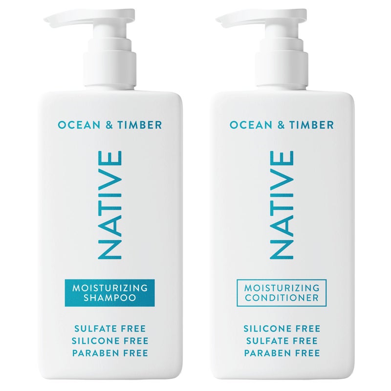 Native Ocean & Timber Shampoo and Conditioner Contain Naturally Derived Ingredients | All Hair Types, Color & Treated, Fine to Dry Damaged, Sulfate & Dye Free - 2-Pack - Image 1