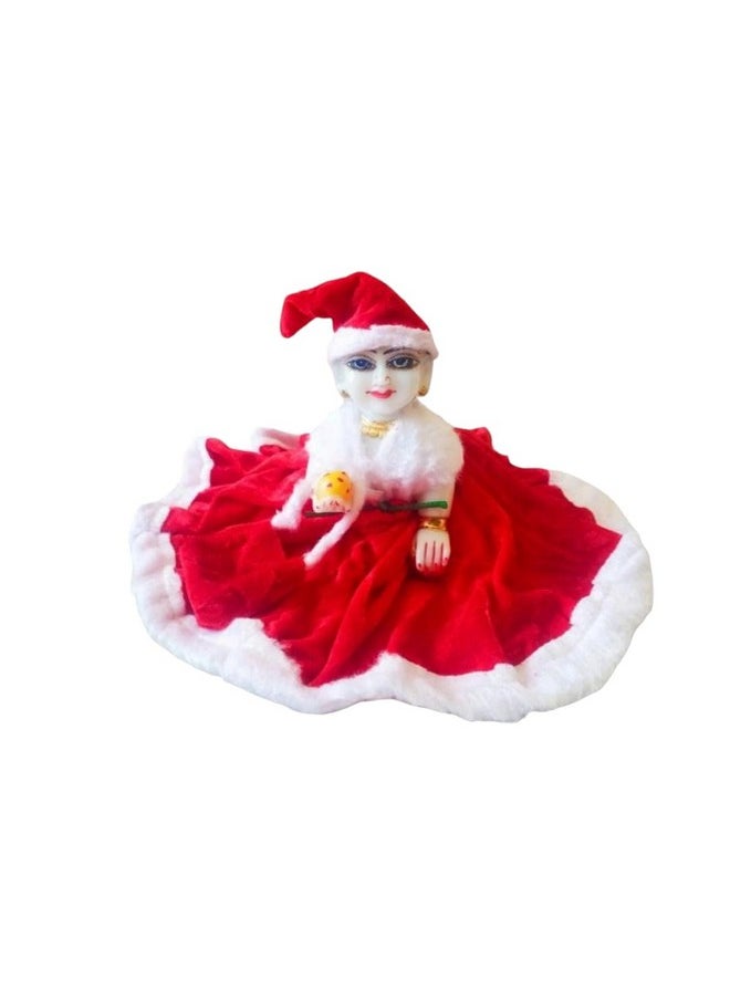 Garden Of Arts Handmade Santa Frock Style Dress Poshak for Ladoo Kanhaji Size no 4 with Santa Cap and Jacket for Your Idol and Figurine of ladoo Gopal - pzsku/Z92C69D56CC187CDEEC9CZ/45/_/1741429437/d49713d8-15d2-4060-b2ed-f3618d587f81