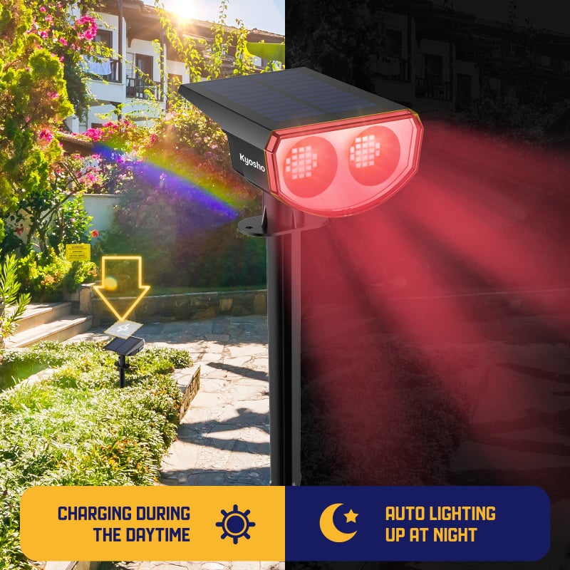 Kyosho Solar Color Spot Lights Outdoor, 9 Lighting Modes Halloween Christmas 38 LEDs Color Changing Tree Pool Outdoor Lights, Waterproof RGBW Multicolor Solar Spotlight , 2 Pack - Image 4