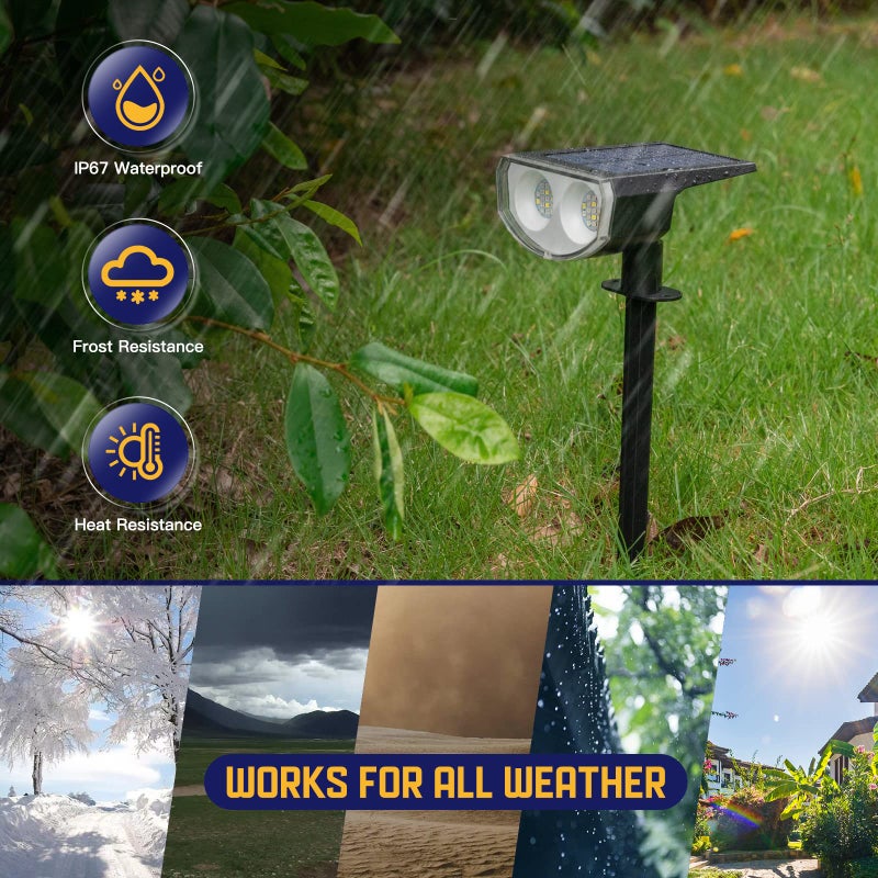 Kyosho Solar Color Spot Lights Outdoor, 9 Lighting Modes Halloween Christmas 38 LEDs Color Changing Tree Pool Outdoor Lights, Waterproof RGBW Multicolor Solar Spotlight , 2 Pack - Image 5