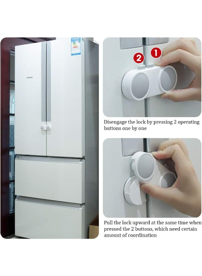 EUDEMON Child Safety, French Refrigerator Door Lock, Freezer, Cabinet Lock, Child And Pet Protection, Easy To Install And Use, 3M Glue, No Need - Image 5