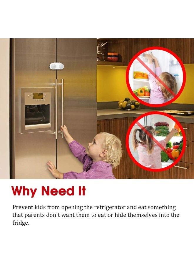 EUDEMON Child Safety, French Refrigerator Door Lock, Freezer, Cabinet Lock, Child And Pet Protection, Easy To Install And Use, 3M Glue, No Need - Image 2