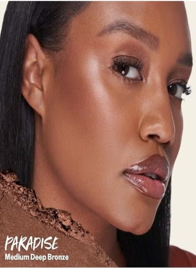 كوساس ذا صن شو جلووي ورمث بودرة برونزر مخبوزة خالية من التلك، باراديس - برونزي متوسط ​​غامق 6 جرام - متألق، توهج طبيعي - Image 2