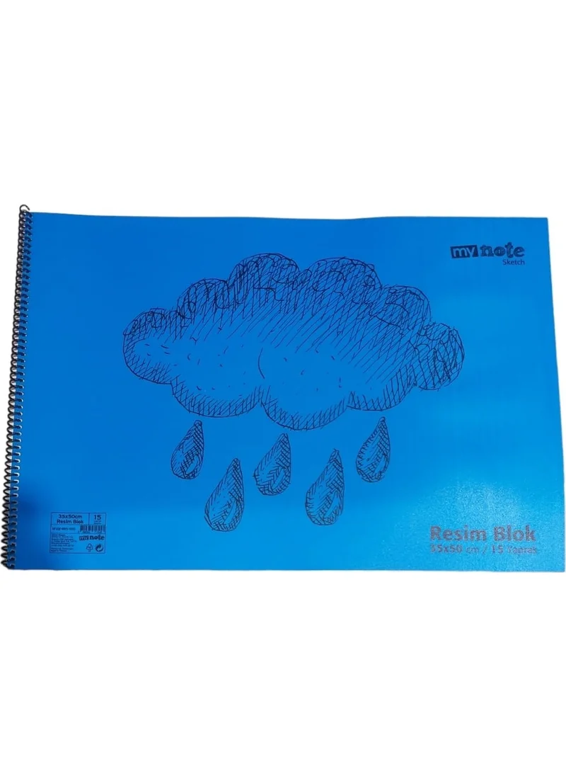 Genc Dijital Baski GENC DIGITAL PRINTING Plastic Waterproof Tearproof Cover 15 Sheets Drawing Book 35X50