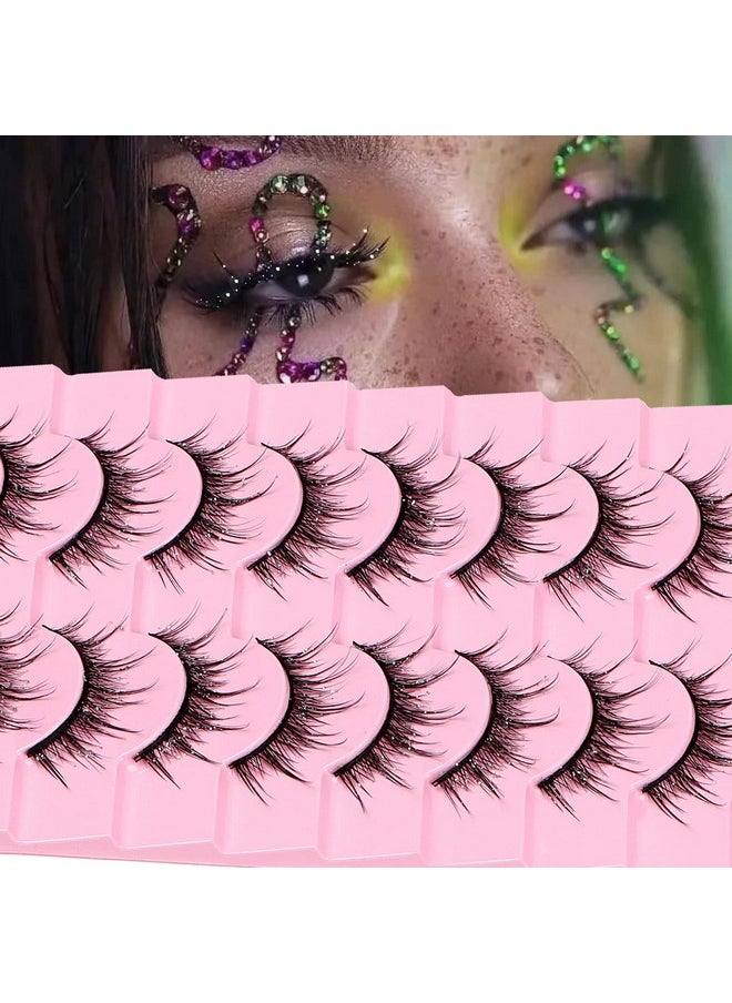 DSLONG - Manga Lashes Natural Look Anime Lashes Japanese Cosplay Lashes Wispy Mink Eyelashes Diy Eyelash Extensions Cluster Lashes Soft Reusable - Image 1