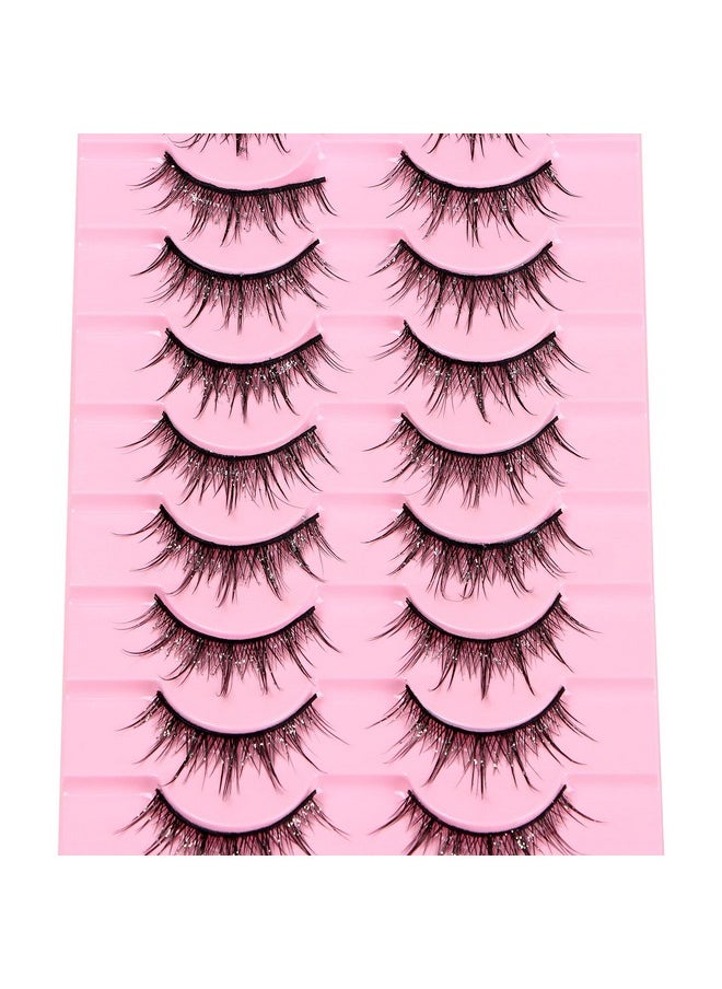 DSLONG - Manga Lashes Natural Look Anime Lashes Japanese Cosplay Lashes Wispy Mink Eyelashes Diy Eyelash Extensions Cluster Lashes Soft Reusable - Image 1