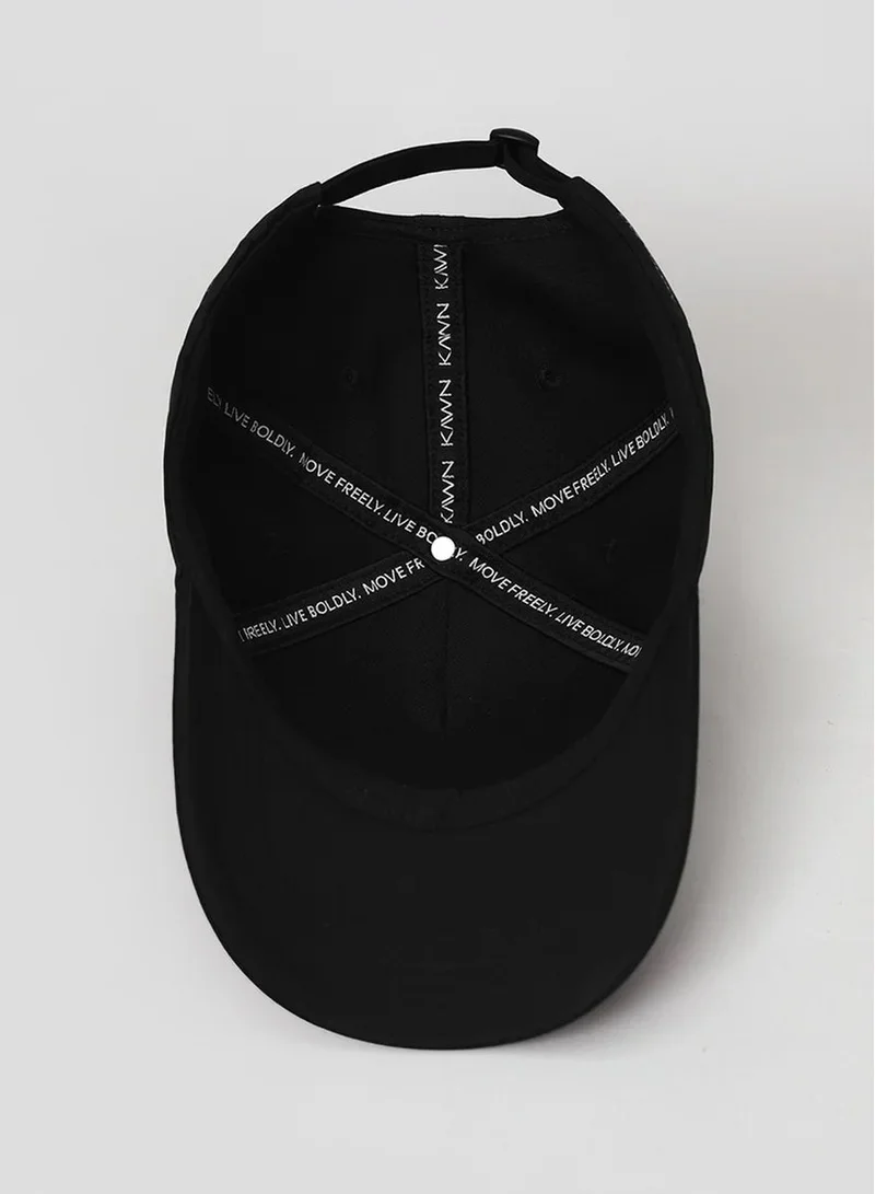 Kawn.yoga Black Cap With Exchangeable Badges/Logo  | Best Price UAE