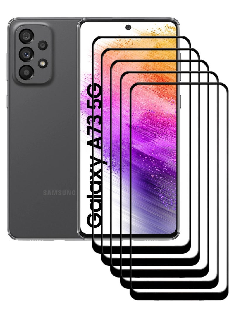 ACLIX 5 Pieces Antistatic ESD Dustproof Premium Quality High Definition Tempered Glass Screen Protector Designed For Samsung Galaxy A73 5G - Image 1