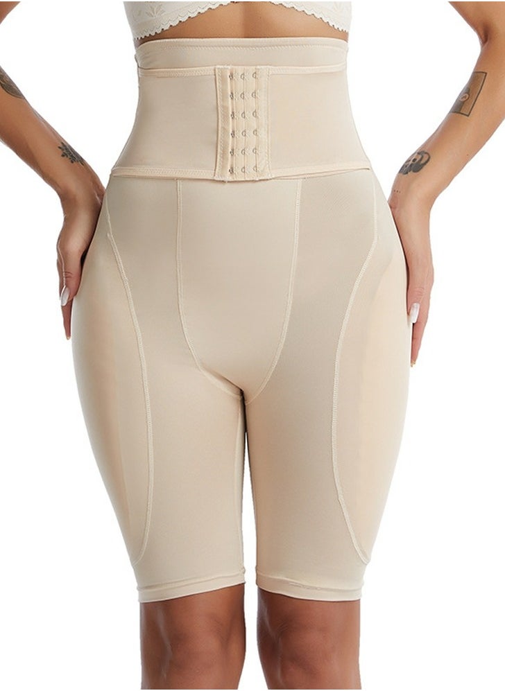 Loquat - Womens Body Shaper Tummy Control Boxer Briefs Solid Color High Raise Shapewear Underwear Beige - Image 1