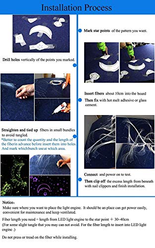 AZIMOM LED Bluetooth 16W RGBW Fiber Optic Light Star Ceiling Kits 150pcs 0.03in 6.5ft Sensor Music Mode Remote/APP Control Car Use Home Headliner Lighting Decoration - Image 4