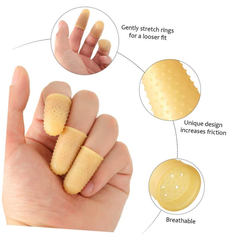 Anti Static Finger Caps Non Skid for Counting Crafting Sewing Yellow 4X2 4CM 25 Pieces - Image 5