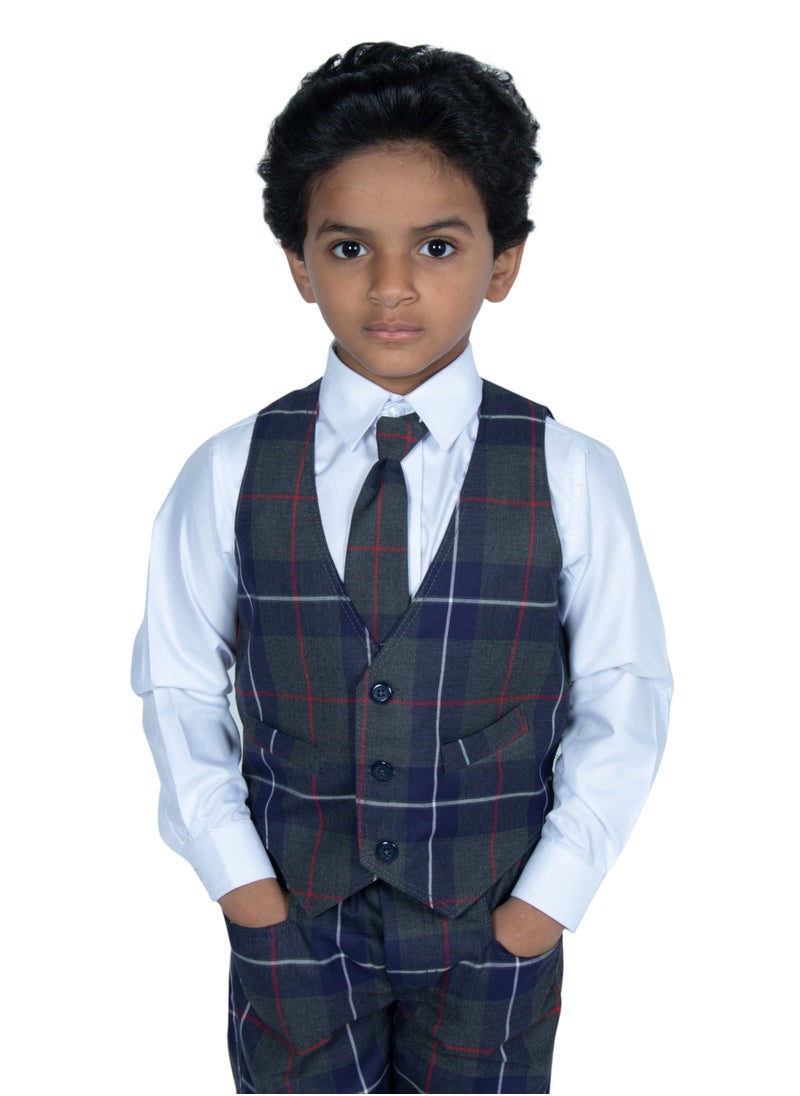 Generic - Kindergarten school uniform for boys - Check Grey - Image 1