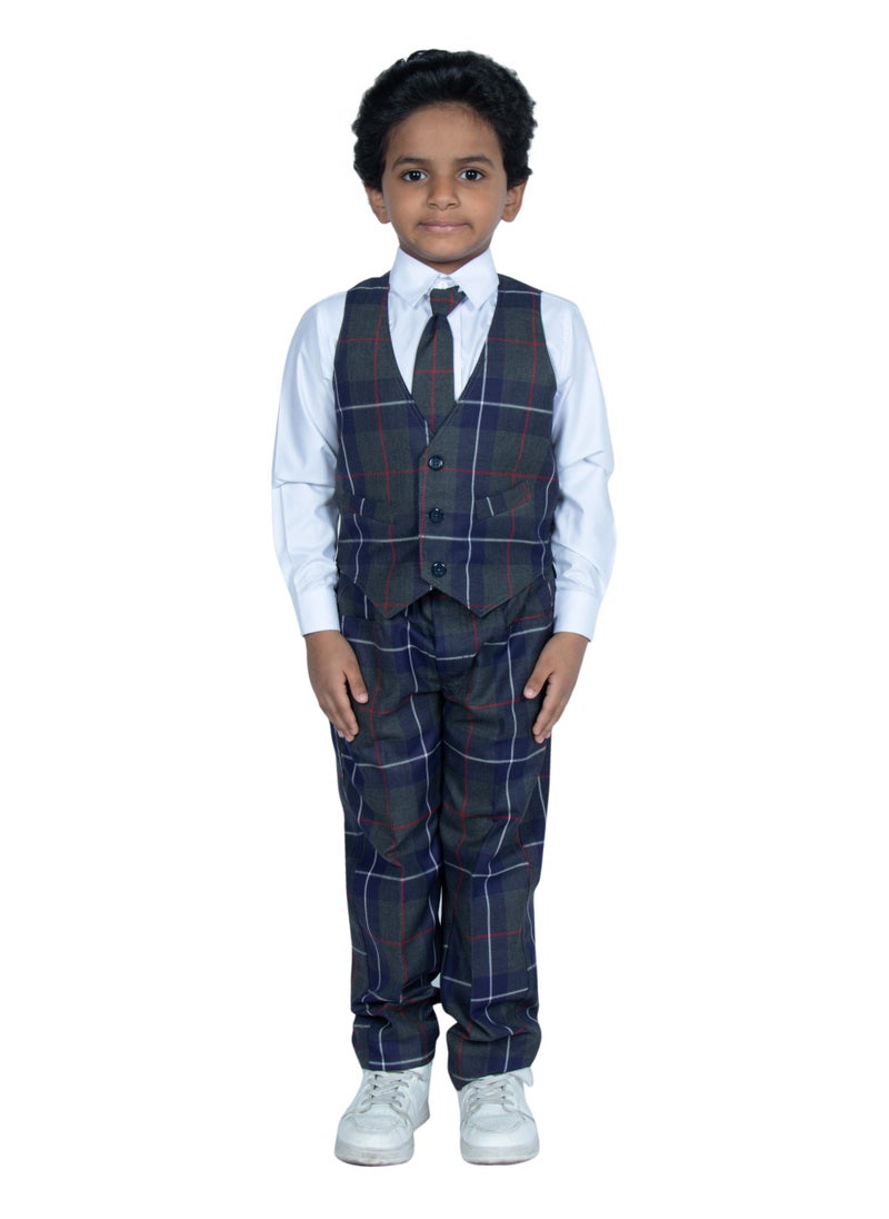 Generic - Kindergarten school uniform for boys - Check Grey - Image 1