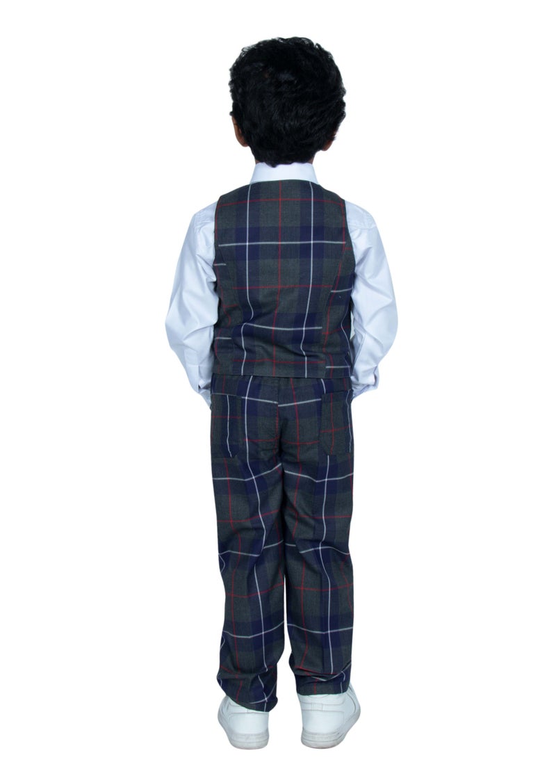 Generic - Kindergarten school uniform for boys - Check Grey - Image 1