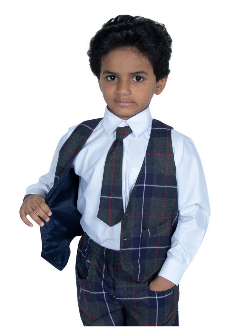 Generic - Kindergarten school uniform for boys - Check Grey - Image 1