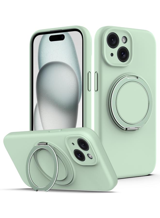 S-TOP Case For iPhone 13 Liquid Silicone MagSafe Phone Case with Rotating Holder - Image 1