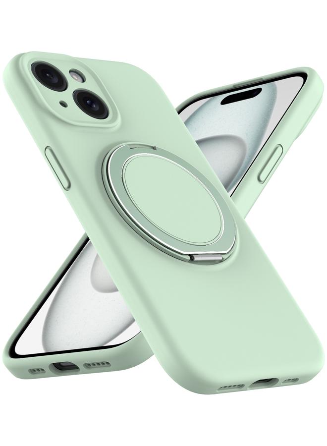 S-TOP Case For iPhone 13 Liquid Silicone MagSafe Phone Case with Rotating Holder - Image 2