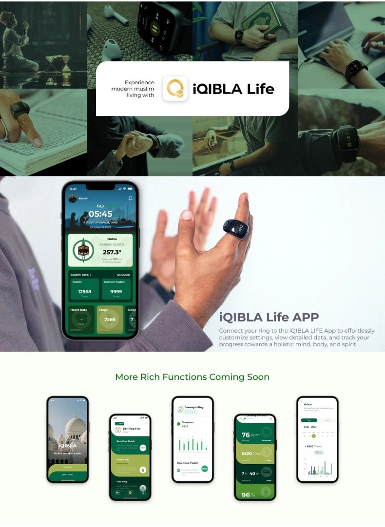 iQIBLA - Smart Zikr Ring - JOOD | Grey Edition - Image 1
