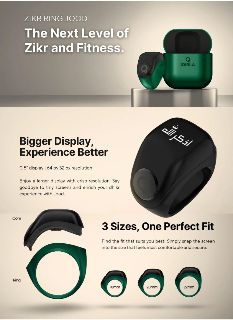 iQIBLA Smart Zikr Ring - JOOD | Grey Edition  - Image 4