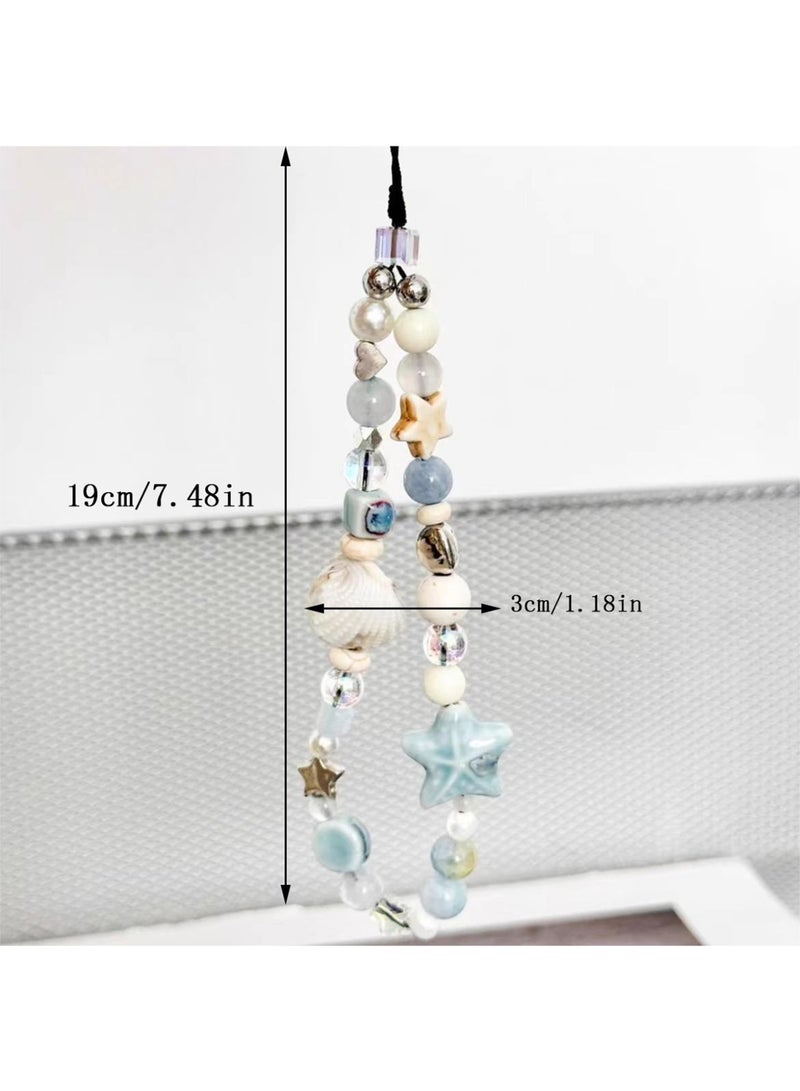 OasisLink Blue Sea Breeze Star & Shell DIY Beaded Lanyard for Phone/CCD Camera, Anti - Loss Accessory for Photography enthusiast - Image 5