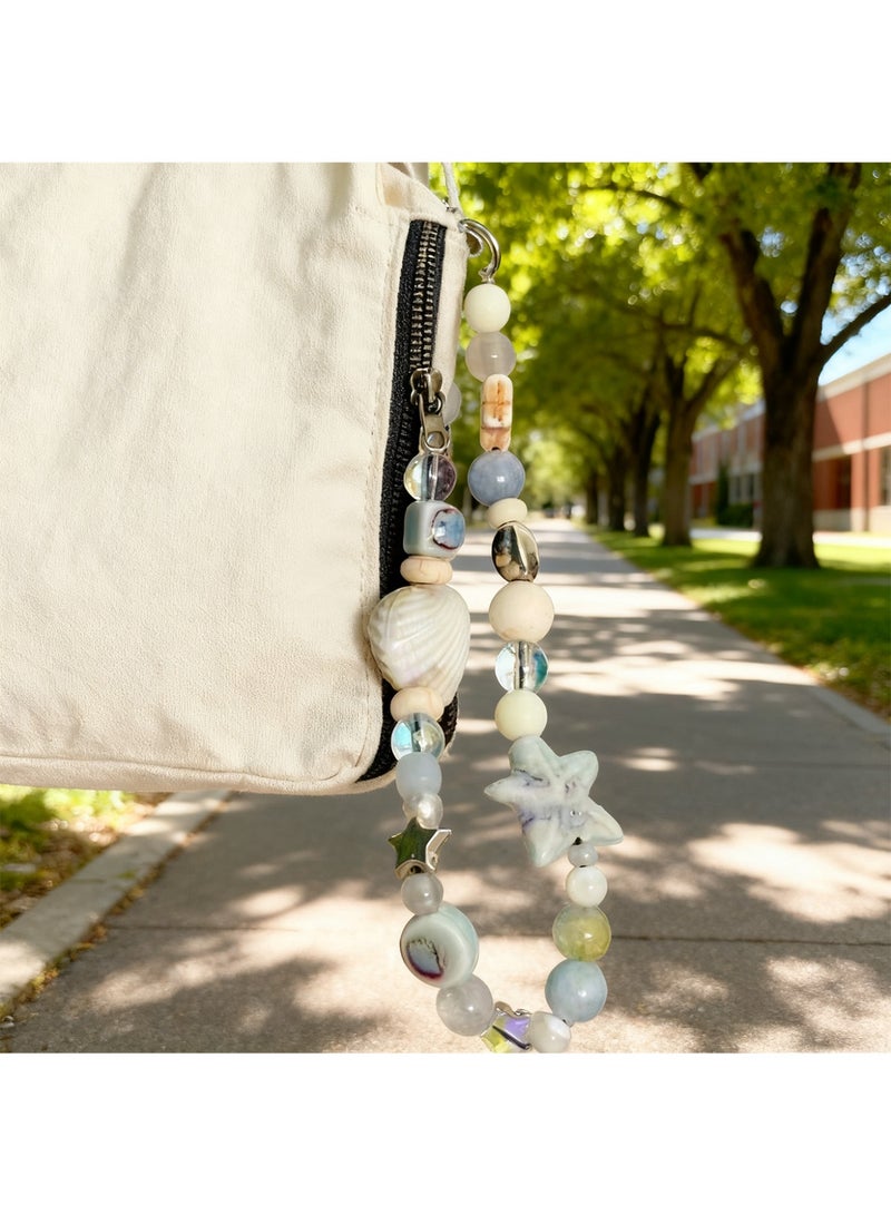 OasisLink Blue Sea Breeze Star & Shell DIY Beaded Lanyard for Phone/CCD Camera, Anti - Loss Accessory for Photography enthusiast - Image 4