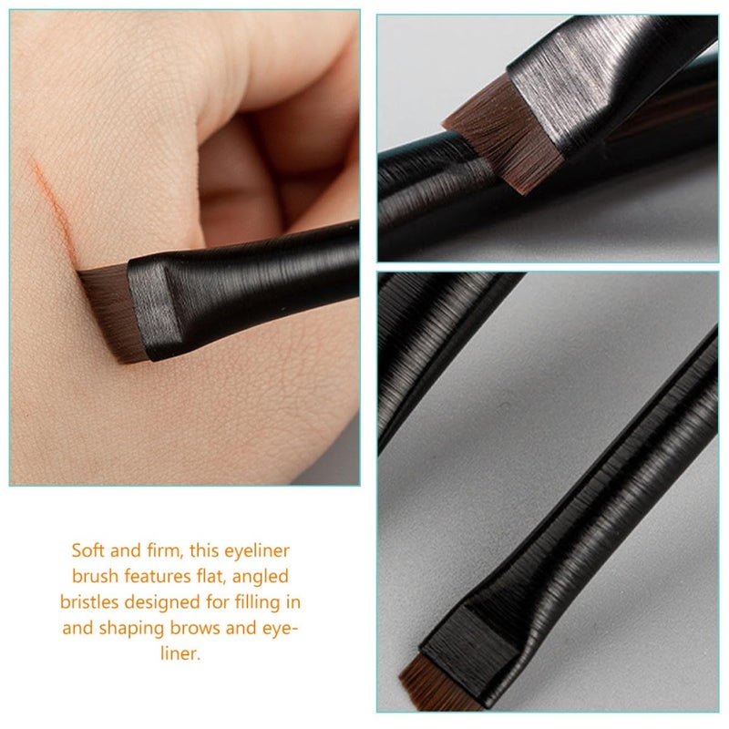 ABOOFAN 3 Sets Ultra Thin Angled Eyebrow and Eyeliner Brushes Cosmetic Makeup Brush Set with Wood Handles for Precise Eye Makeup Application - Image 3