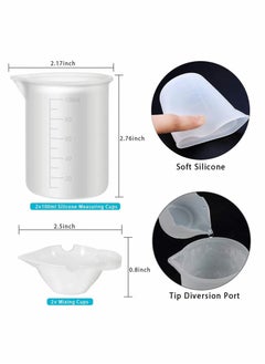 Y&D Silicone Measuring Cups Large Reusable Resin Measure Cylinder Mixing Pouring Cups for Epoxy Resin Casting Molds Jewelry Making DIY Arts and Crafts - 6Pcs  - Image 3