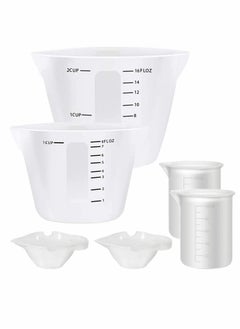 Y&D Silicone Measuring Cups Large Reusable Resin Measure Cylinder Mixing Pouring Cups for Epoxy Resin Casting Molds Jewelry Making DIY Arts and Crafts - 6Pcs  - Image 1