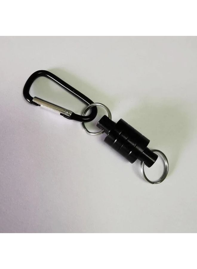 Blue Stainless Steel Magnetic Net Release Fishing Keychain Carabiner Clip With Strong Magnet For Tackle Retrieval - Image 1