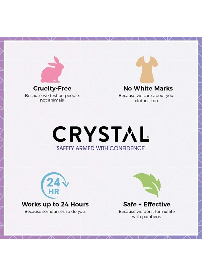 CRYSTAL Deodorant بخاخ مزيل العرق كريستال™ - مزيل عرق للجسم مع حماية من الروائح لمدة 24 ساعة، بخاخ اللافندر والشاي الأبيض، غير ملون، خالي من كلوريد الألمنيوم والبارابين، 4 أونصة سائلة - عبوة من 2