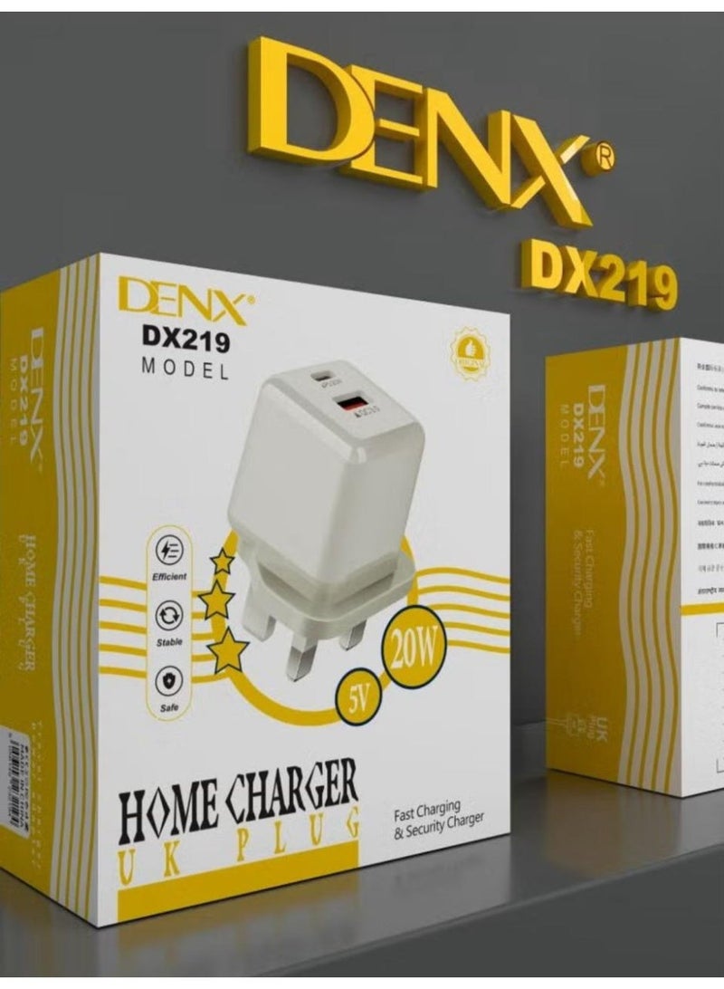 Denx 20W USB-C 3-Pin Power Adapter White - Image 1