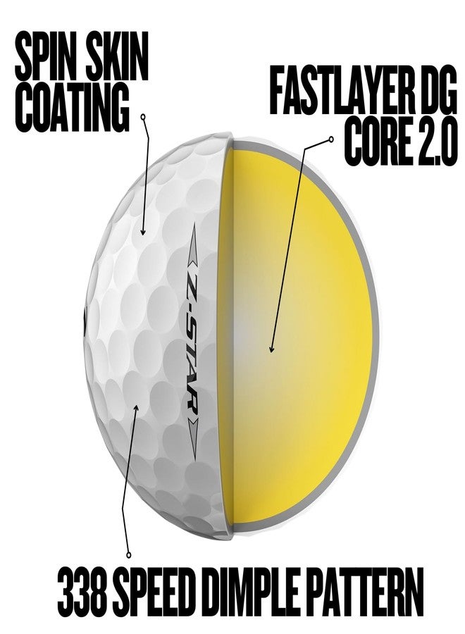 سريكسون كرة الجولف عالية الأداء Srixon Z-STAR 9 | مسافة ودوران فائقان | قلب FastLayer DG 2.0 | طلاء Spin Skin+ | تحكم ولمسة ناعمة - Image 5