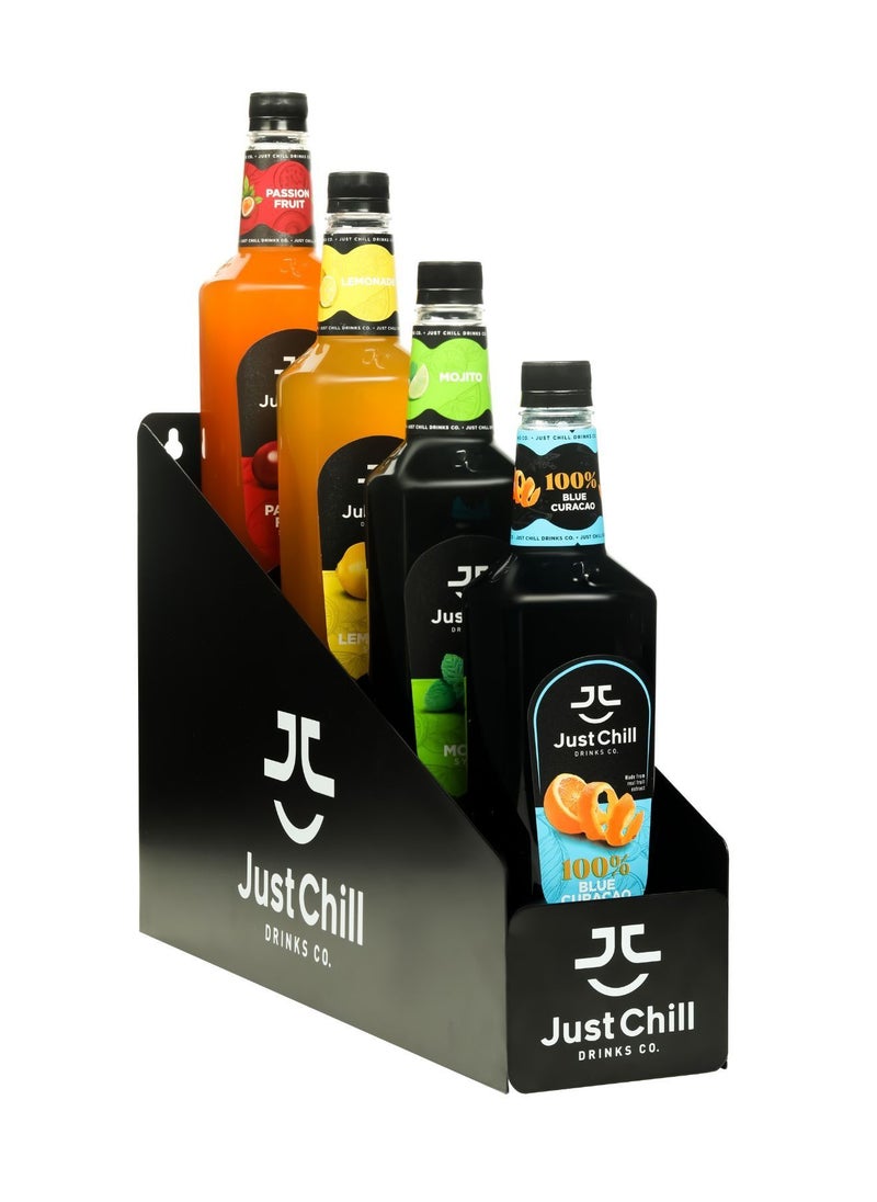 Just Chill Drinks Co. - Bottle Storage or Display Rack 4 Bottles Table Top or Wall Mount - Image 1