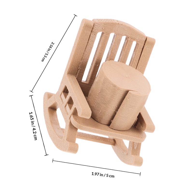 1 Set Of Miniature Rocking Chairs And Table Dollhouse Furniture Vintage Style Mini Chairs For Decor Mini Dollhouse Decoration - Image 2