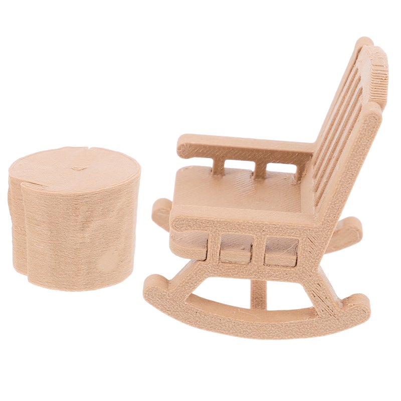 1 Set Of Miniature Rocking Chairs And Table Dollhouse Furniture Vintage Style Mini Chairs For Decor Mini Dollhouse Decoration - Image 5